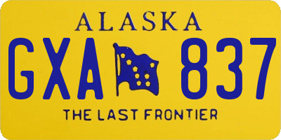 AK license plate GXA837