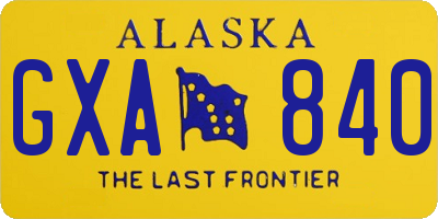 AK license plate GXA840