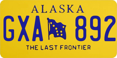 AK license plate GXA892