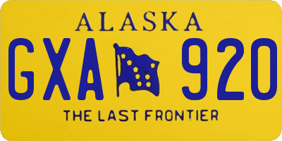 AK license plate GXA920