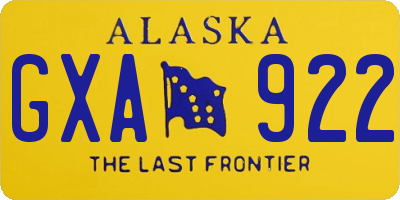 AK license plate GXA922