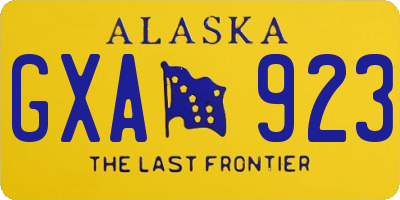 AK license plate GXA923