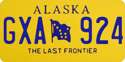 AK license plate GXA924