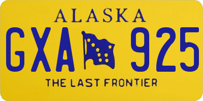 AK license plate GXA925