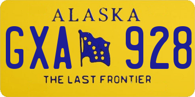 AK license plate GXA928