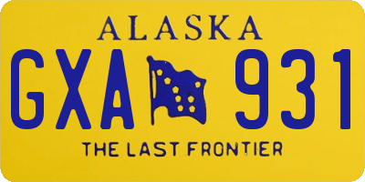 AK license plate GXA931