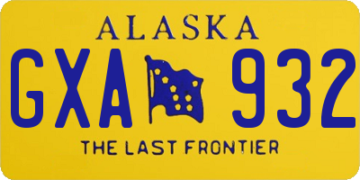 AK license plate GXA932