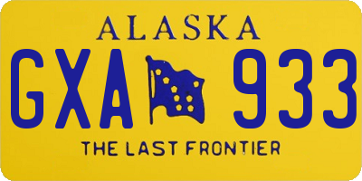 AK license plate GXA933