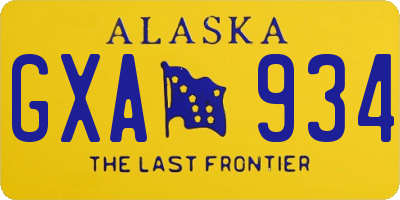 AK license plate GXA934