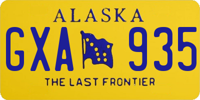 AK license plate GXA935