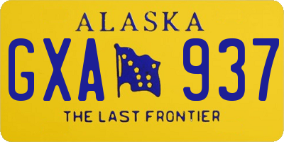 AK license plate GXA937