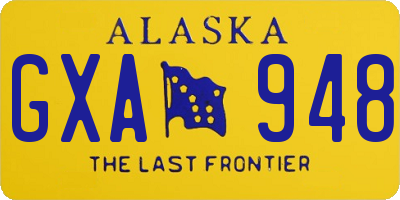 AK license plate GXA948