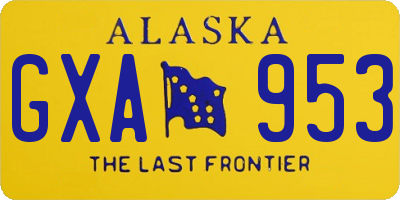 AK license plate GXA953