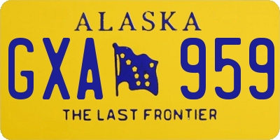 AK license plate GXA959