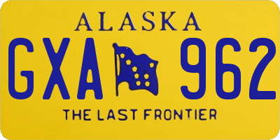 AK license plate GXA962