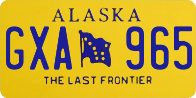 AK license plate GXA965