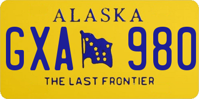 AK license plate GXA980