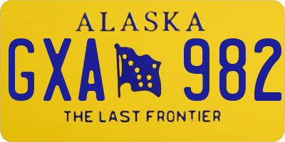 AK license plate GXA982