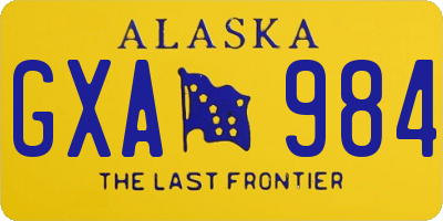 AK license plate GXA984