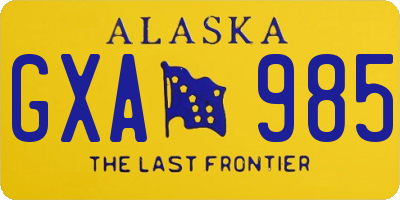 AK license plate GXA985