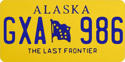 AK license plate GXA986