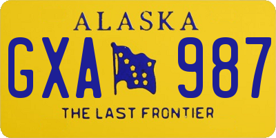 AK license plate GXA987