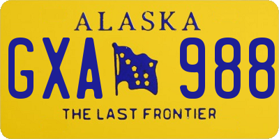 AK license plate GXA988