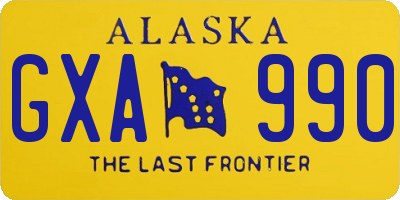 AK license plate GXA990