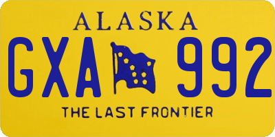 AK license plate GXA992