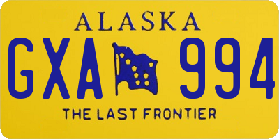 AK license plate GXA994