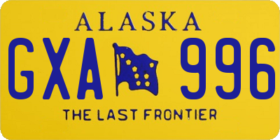 AK license plate GXA996