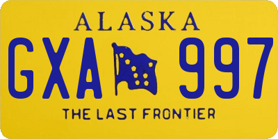 AK license plate GXA997