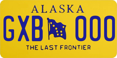 AK license plate GXB000