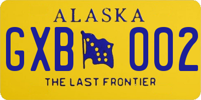 AK license plate GXB002