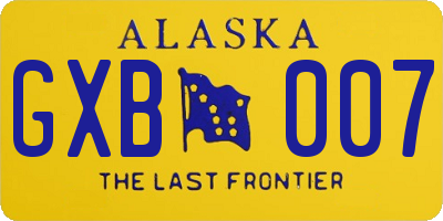 AK license plate GXB007