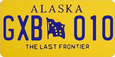 AK license plate GXB010