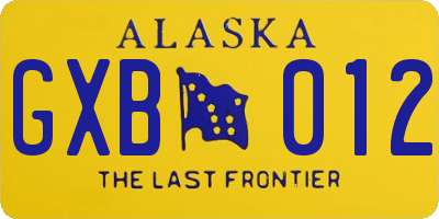 AK license plate GXB012