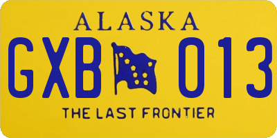 AK license plate GXB013