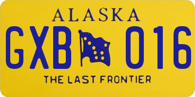 AK license plate GXB016