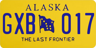 AK license plate GXB017