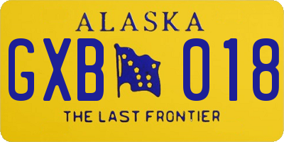 AK license plate GXB018