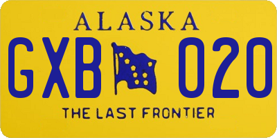 AK license plate GXB020