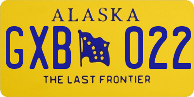 AK license plate GXB022