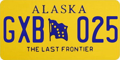 AK license plate GXB025