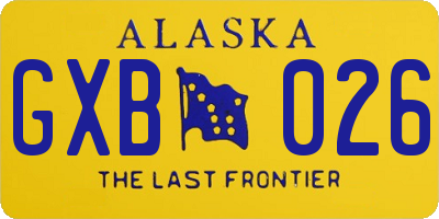 AK license plate GXB026