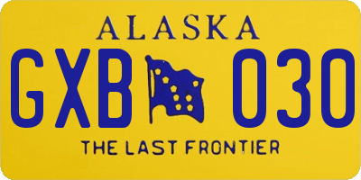 AK license plate GXB030