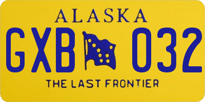 AK license plate GXB032