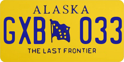 AK license plate GXB033