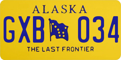 AK license plate GXB034