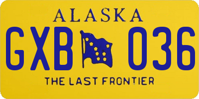 AK license plate GXB036